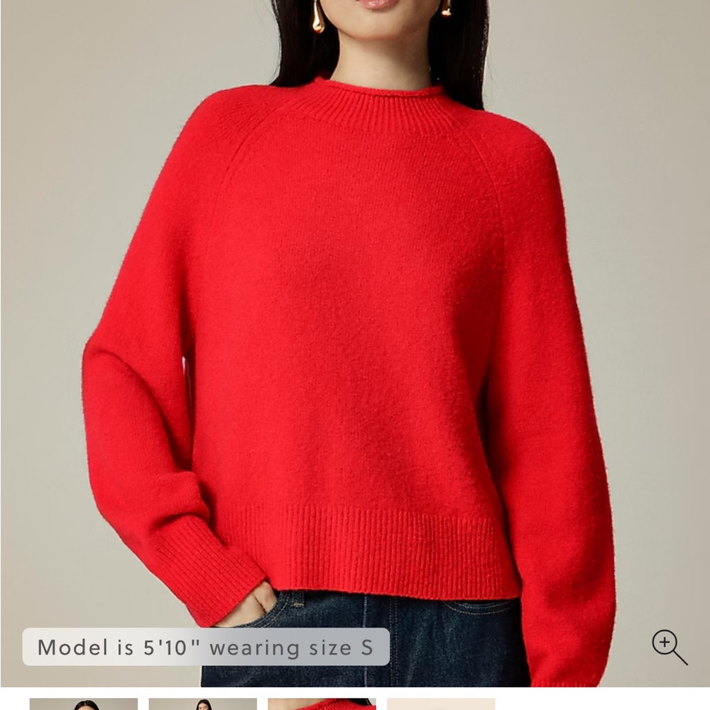 Cozy Bright Red Merino Wool Blend Sweater
